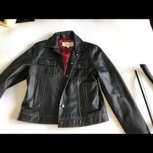 Peter Millar leather cropped jacket